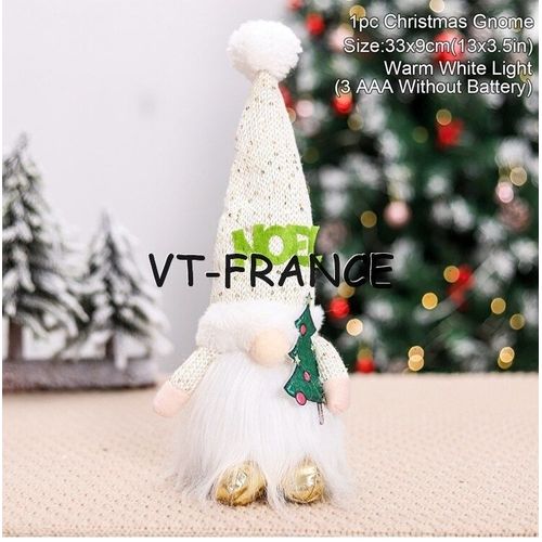Poupee Gnome Lutin de Noel LED