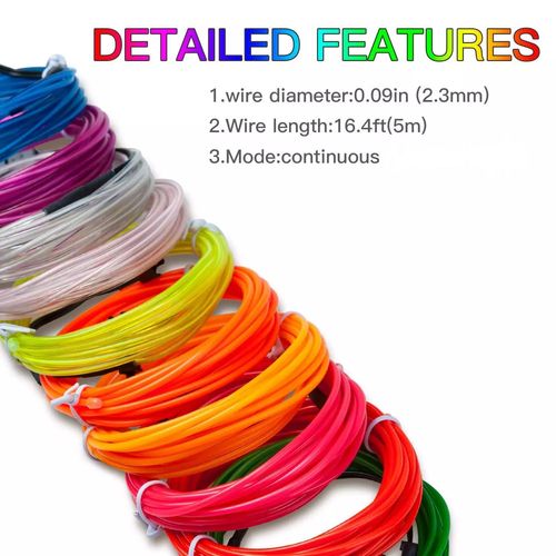 Neon Fil Led Lumineux Flexible 5m Interieur
