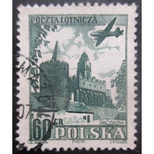 Pologne Poste Aérienne N°34 Paczkow Oblitéré