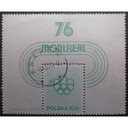 Pologne Bloc N°67 Jeux Olympiques De Montréal 1976 Oblitéré