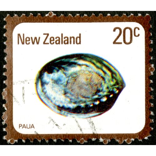 Timbre Oblitéré New Zealand , Paua, 20c