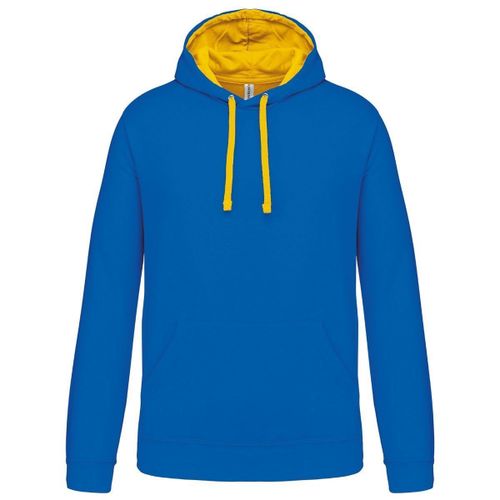 Sweat À Capuche Contrastée - Homme - K446 - Bleu Roi Et Jaune