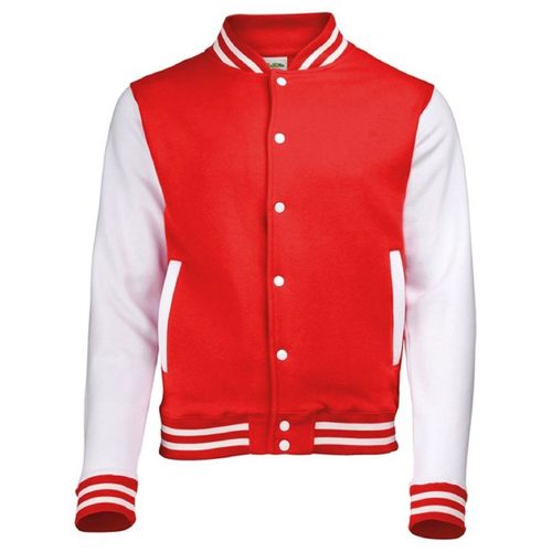 Veste Teddy Style Collège Américain Université - Jh043 - Rouge Et Blanc
