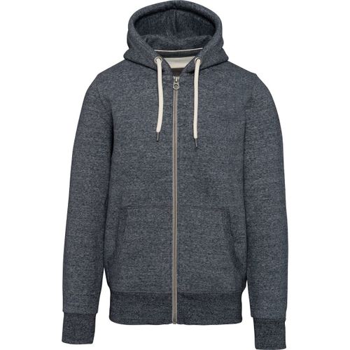 Veste À Capuche Aspect Vintage - Homme - Kv2306 - Bleu Nuit Chiné