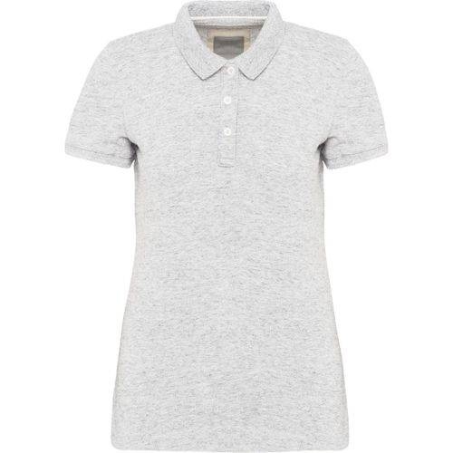 Polo Vintage Manches Courtes - Femme - Kv2207 - Blanc Chiné Ash