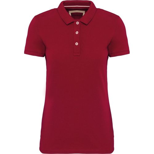 Polo Vintage Manches Courtes - Femme - Kv2207 - Rouge Foncé