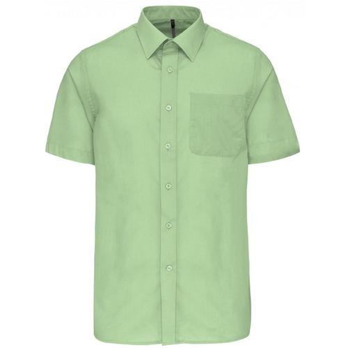 Chemise Popeline Manches Courtes - K551- Vert Pistache - Homme