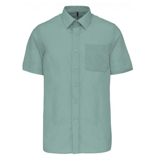 Chemise Popeline Manches Courtes - K551- Vert Amande - Homme