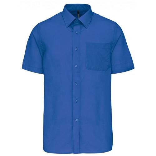 Chemise Popeline Manches Courtes - K551- Bleu Indigo - Homme