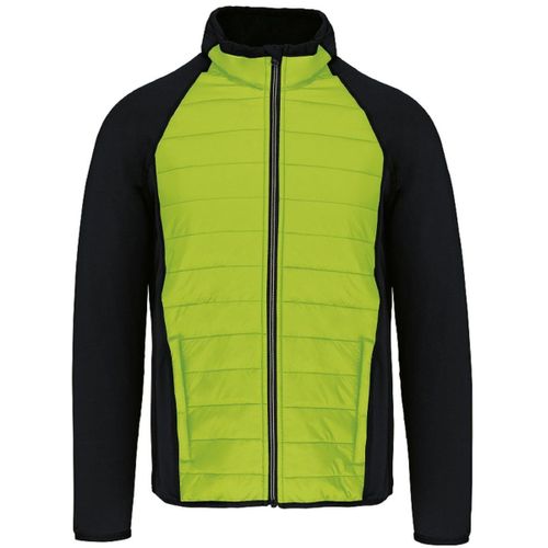 Veste Sport Bi-Matière - Unisexe - Pa233 - Vert Lime Et Noir