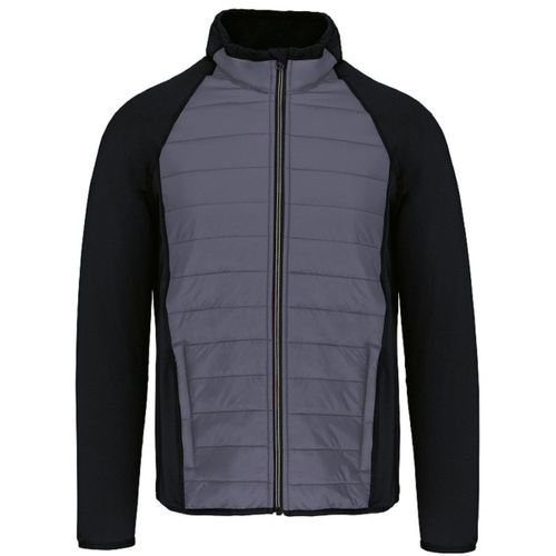 Veste Sport Bi-Matière - Unisexe - Pa233 - Gris Sporty Foncé Et Noir