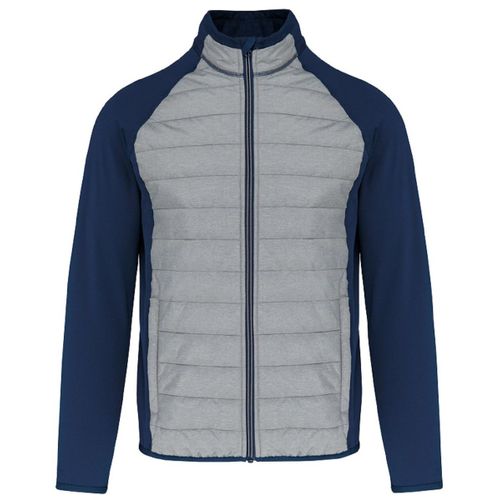 Veste Sport Bi-Matière - Unisexe - Pa233 - Gris Merle Clair Et Marine