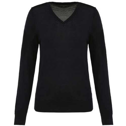 Pull Mérinos Col V - Femme - Pk911 - Noir