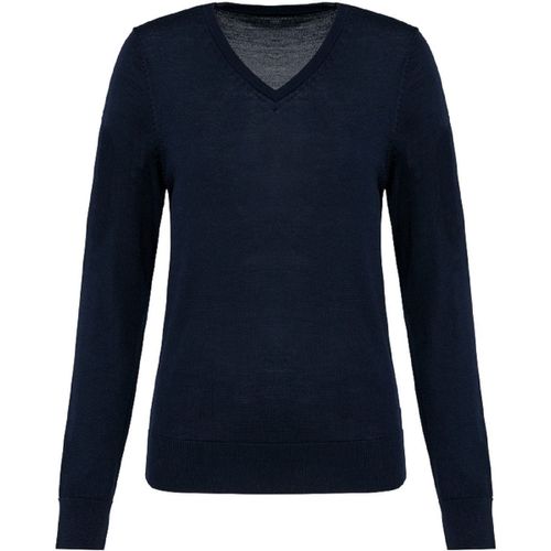 Pull Mérinos Col V - Femme - Pk911 - Bleu Marine