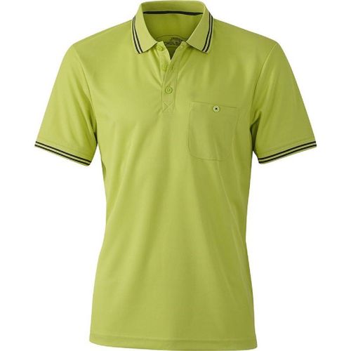Polo Technique - Homme - Jn702 - Jaune Acide Et Gris Carbone