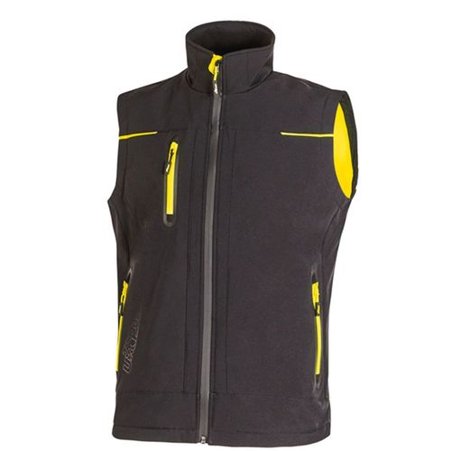 Gilet Softshell Sans Manches - Homme - Upfu188 - Noir Et Jaune