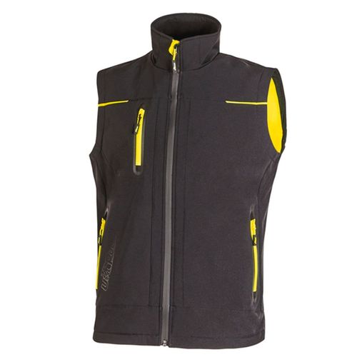Gilet Softshell Sans Manches - Femme - Upfu188l - Noir Et Jaune