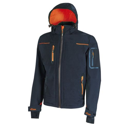 Veste Softshell Manches Longues - Homme - Upfu187 - Bleu Deep Et Orange