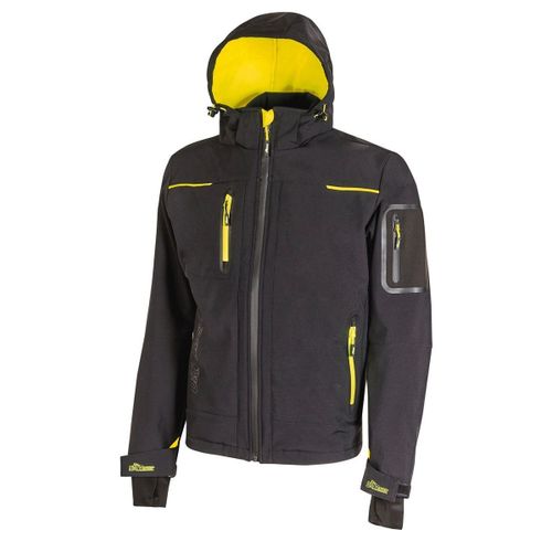 Veste Softshell Manches Longues - Homme - Upfu187 - Noir Et Jaune