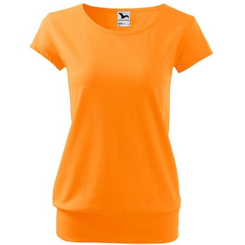 T-Shirt Style Silhouette Fluide - Femme - Mf120 - Orange Mandarine