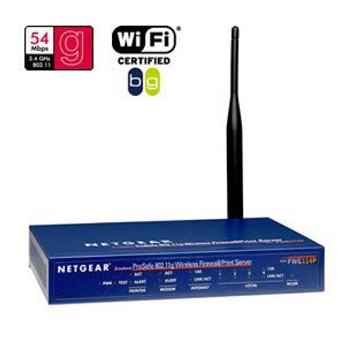 NETGEAR FWG114P ProSafe 802.11g Wireless Firewall with USB Print Server - Routeur sans fil - EN, Fast EN, 802.11g