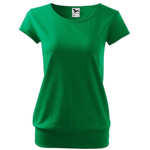 T-Shirt Style Silhouette Fluide - Femme - Mf120 - Vert Moyen