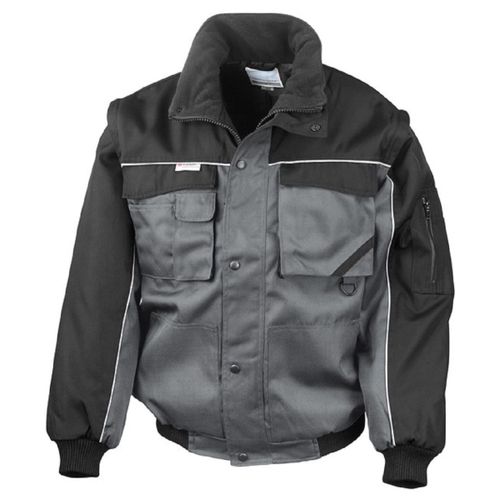 Blouson De Travail Style Aviateur - Homme - R071x - Gris Et Noir
