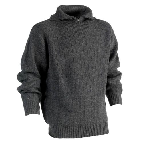Pull De Travail Col Montant Zippé - Homme - Hk330 - Gris