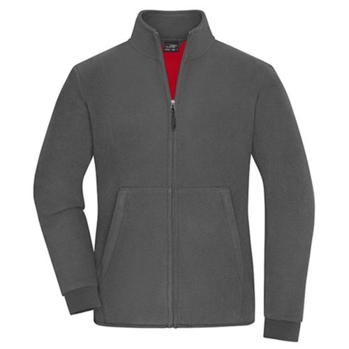 Veste Polaire Zippée - Femme - Jn1321 - Gris Et Rouge