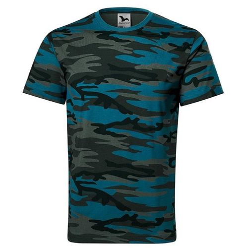 T-Shirt Camouflage - Unisexe - Mf144 - Bleu Pétrole Camo