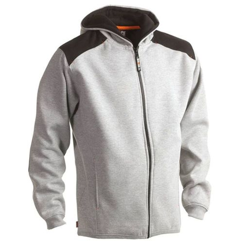 Veste Sweat De Travail Zippée À Capuche - Homme - Hk351 - Gris Chiné