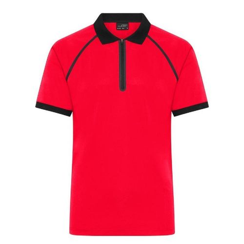 Polo Technique Zippé - Homme - Jn1308 - Rouge