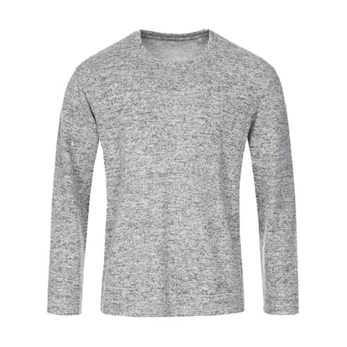 T-Shirt Manches Longues - Homme - St9080 - Gris Clair Mélange