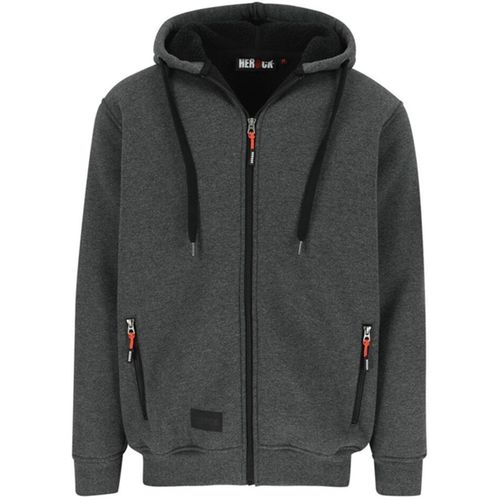 Veste Sweat De Travail Zippée À Capuche - Homme - Hk370 - Gris Foncé Chiné