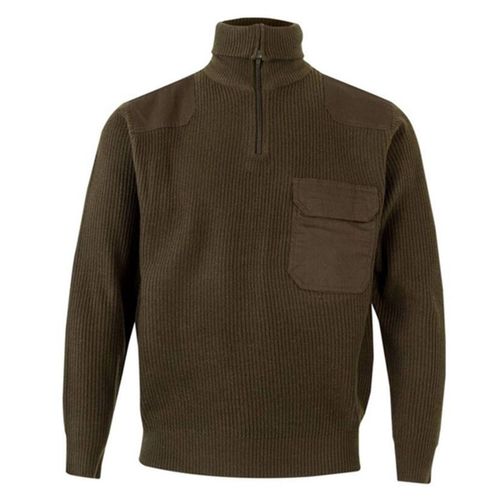 Pull Col Montant Zippé - Homme - Vl101 - Vert Kaki Chasseur