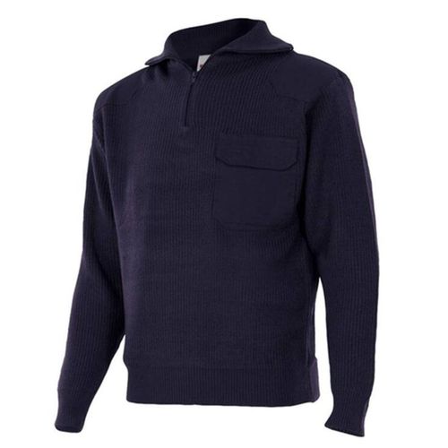 Pull Col Montant Zippé - Homme - Vl101 - Bleu Marine