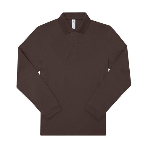 Polo Manches Longues- Homme - Pu425 - Marron Foncé