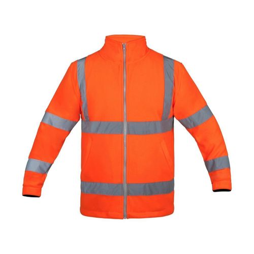Veste Polaire De Travail Haute Visibilité - Homme - Ref Kxfj - Orange Fluo