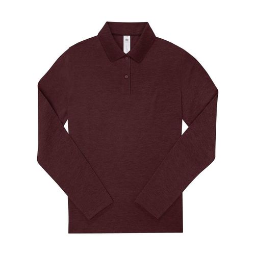 Polo Manches Longues- Femme - Pw464 - Rouge Bordeaux Chiné