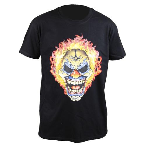 T-Shirt Homme Manches Courtes - Skull Clown 9103 - Noir