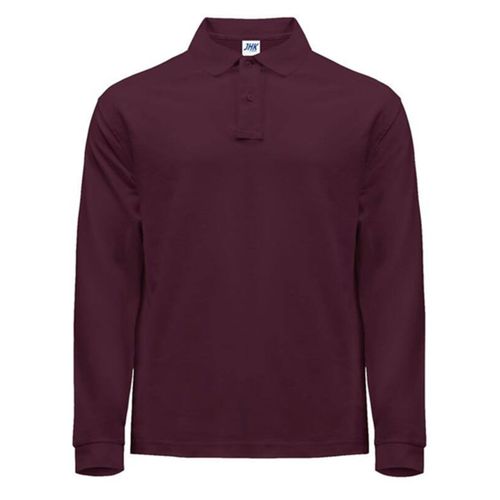 Polo Manches Longues - Homme - Jk215 - Rouge Bordeaux