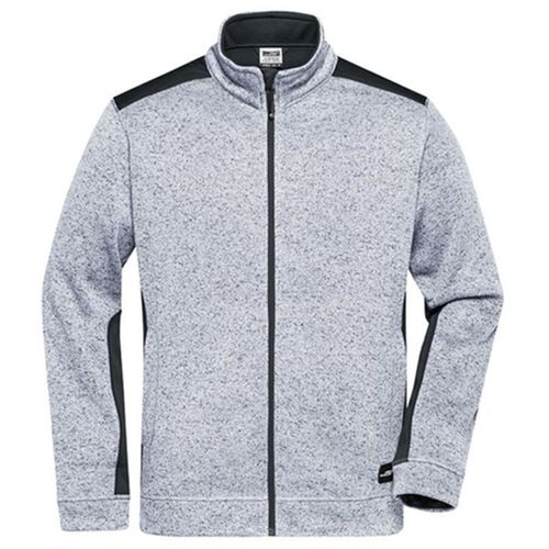 Veste Polaire Tricot De Travail - Homme - Jn862 - Blanc Mélange Noir