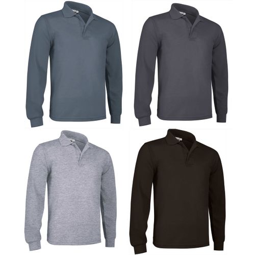 Lot 4 Polos Manches Longues - Homme - Predator - Noir Et Gris
