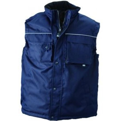 Gilet De Travail Rembourré Coupe-Vent Anti-Tâches - Jn813 - Bleu Marine