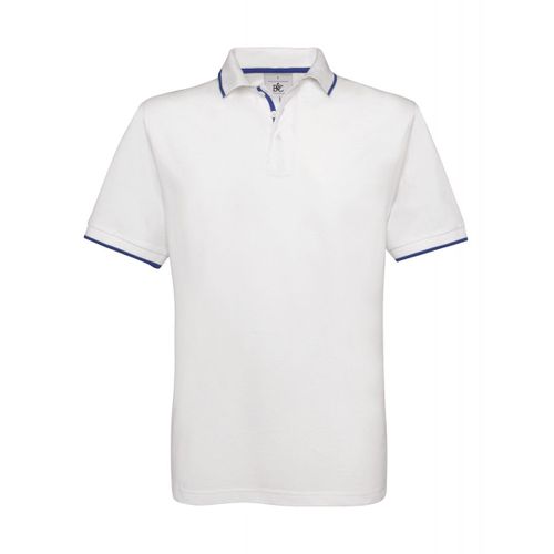 Polo Manches Courtes Inserts Contrastés - Homme - Pu413 - Blanc