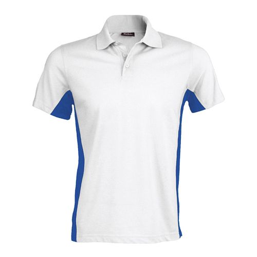 Polo Bicolore Homme - K232 - Blanc - Royal - Manches Courtes