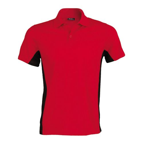 Polo Bicolore Homme - K232 - Rouge - Noir - Manches Courtes
