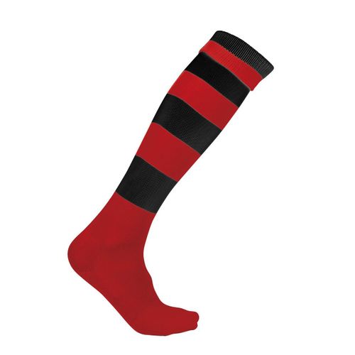Chaussettes Sport Rayées - Pa021 - Rouge Et Noir