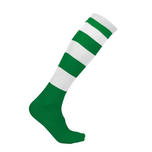 Chaussettes Sport Rayées - Pa021 - Vert Et Blanc
