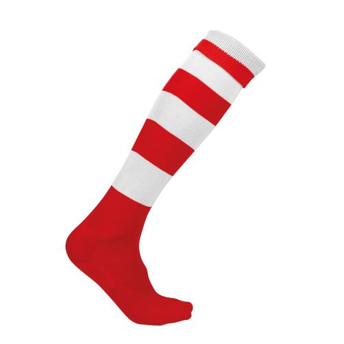 Chaussettes Sport Rayées - Pa021 - Rouge Et Blanc